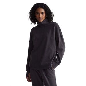 Varley Charcoal Dark Gray Rainer Roll Neck Sweatshirt